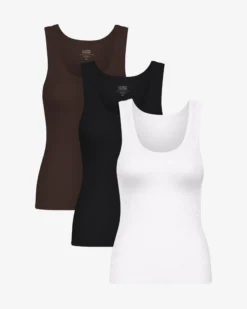 Women Organic Rib Tank Top - Mixed 04 (3-Pack)