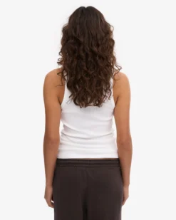 Women Organic Rib Tank Top - Optical White