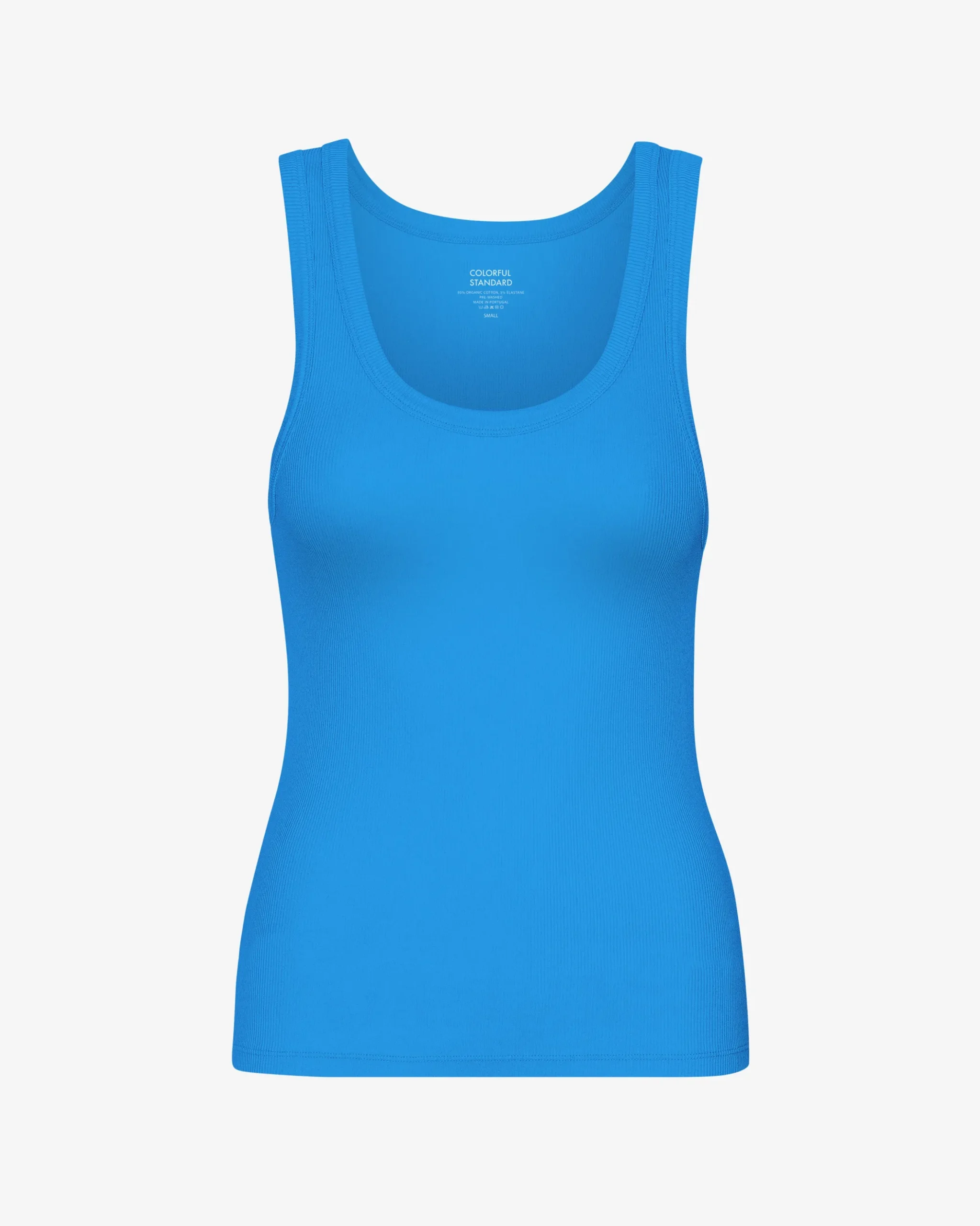 Women Organic Rib Tank Top - Pacific Blue