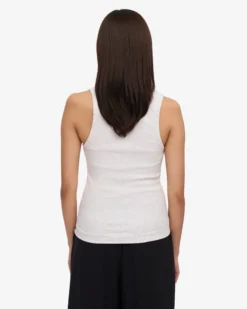 Women Organic Rib Tank Top - Snow Melange