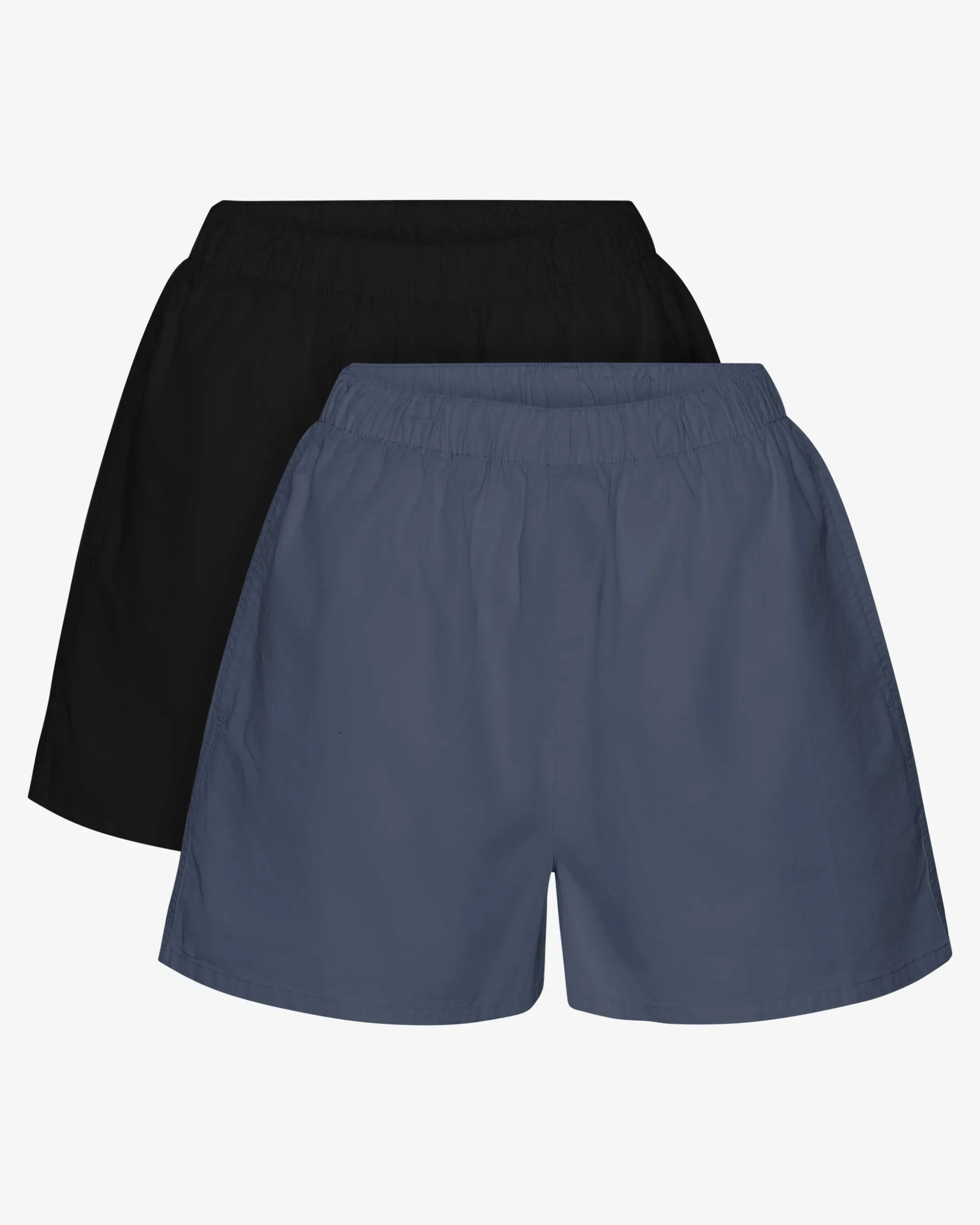 Women Organic Twill Shorts - Deep Black & Petrol Blue (2-Pack)