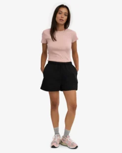 Women Organic Twill Shorts - Deep Black & Petrol Blue (2-Pack)