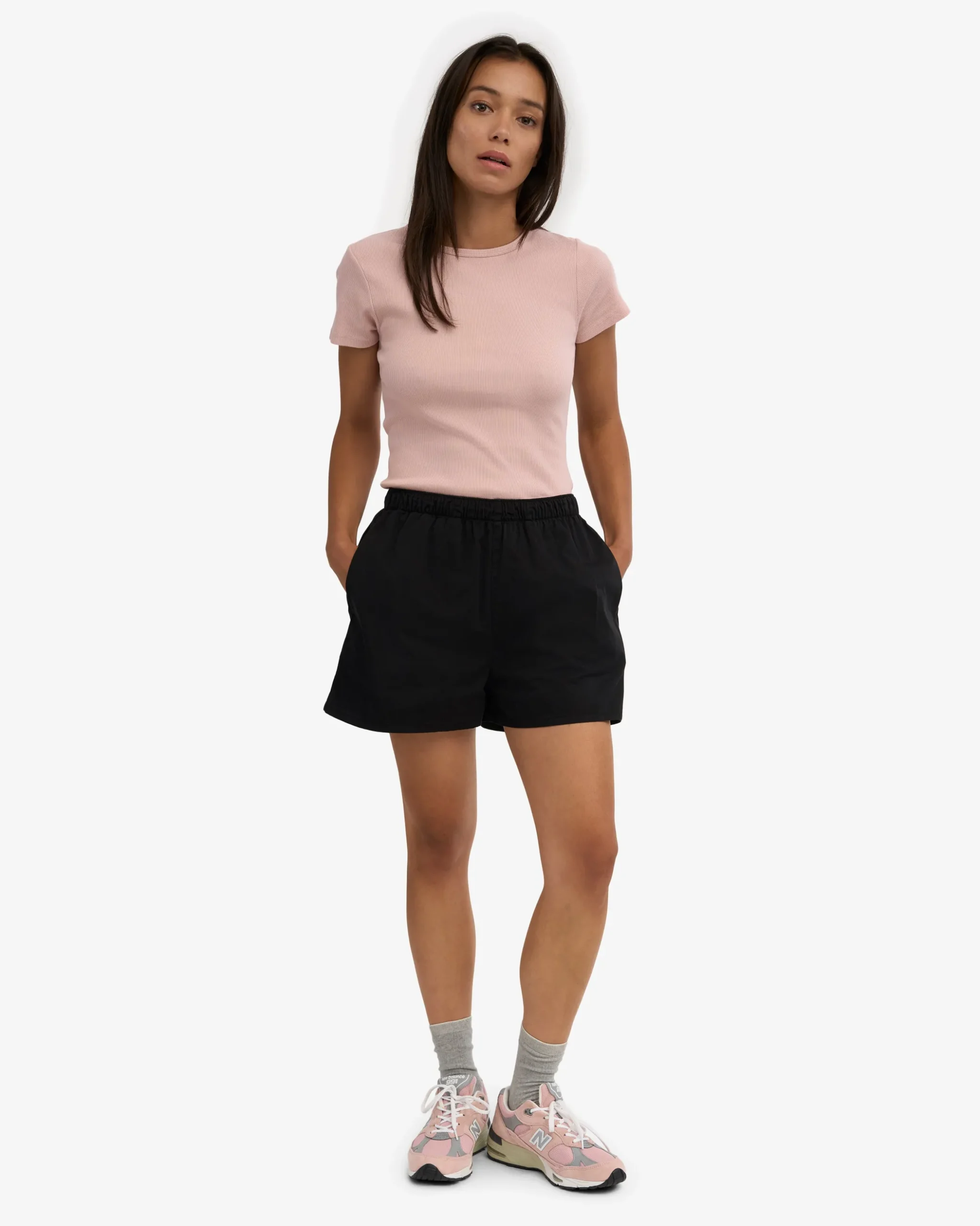 Women Organic Twill Shorts - Deep Black & Petrol Blue (2-Pack)
