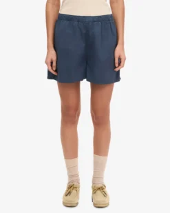 Women Organic Twill Shorts - Deep Black & Petrol Blue (2-Pack)