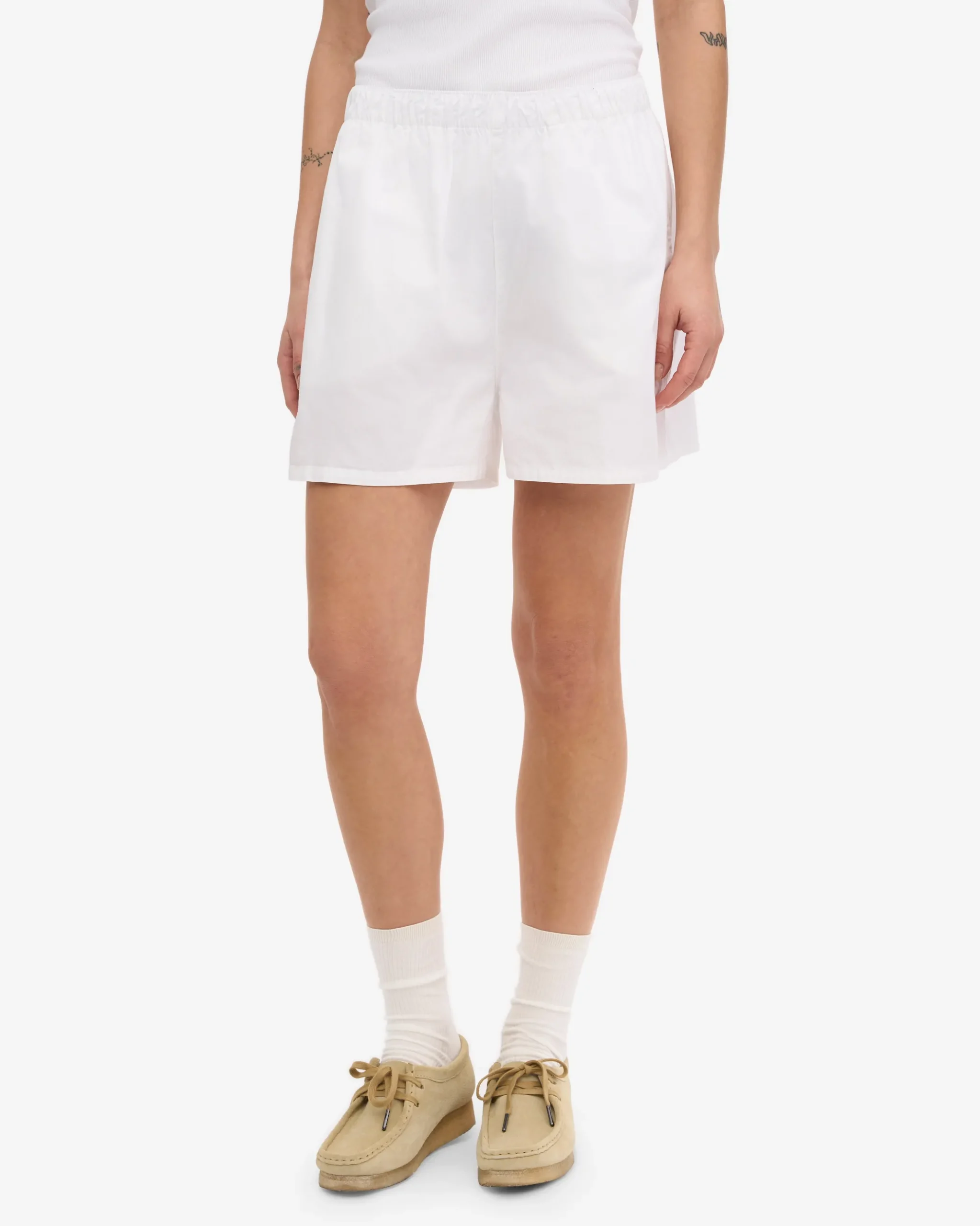 Women Organic Twill Shorts - Deep Black & Optical White (2-Pack)