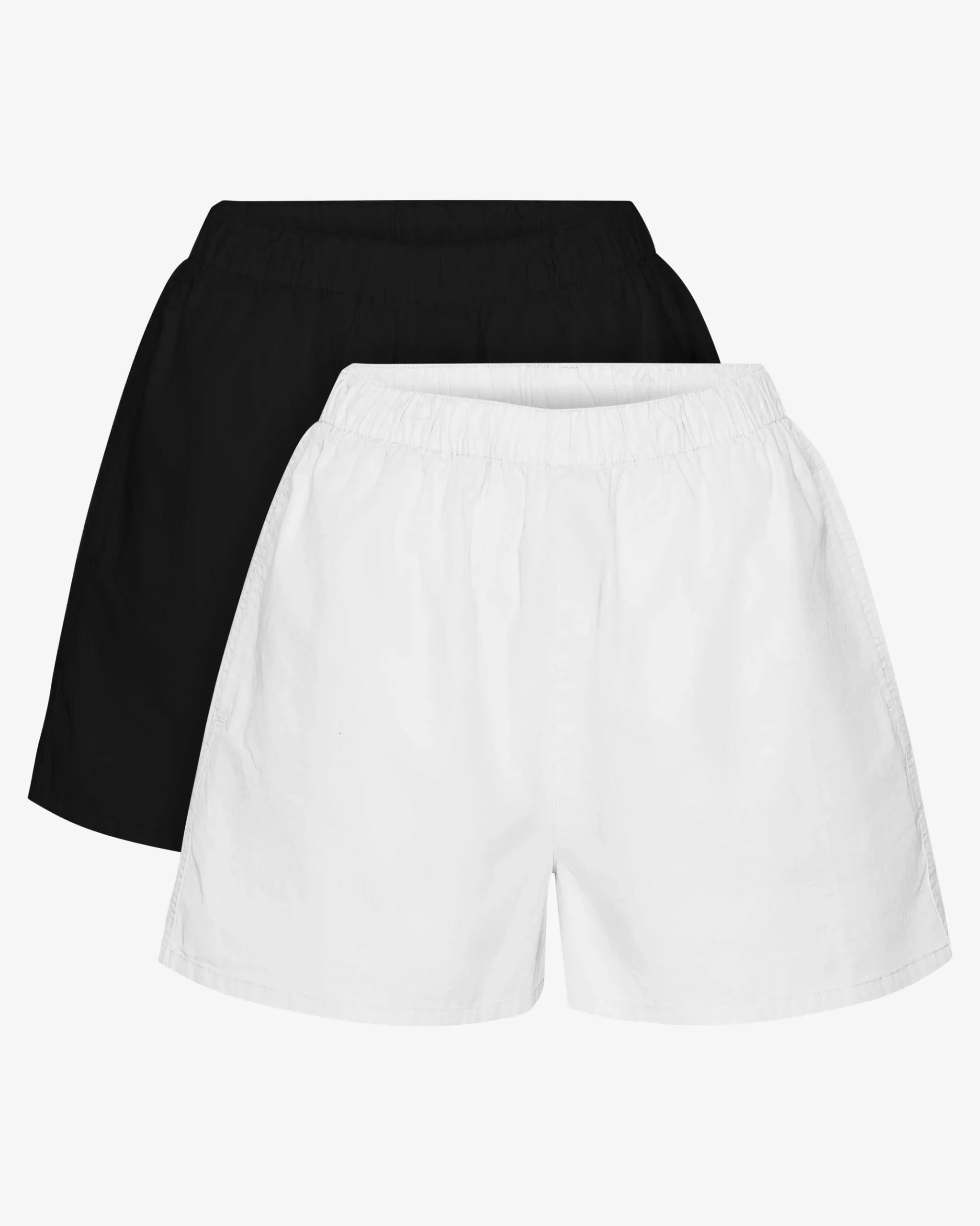 Women Organic Twill Shorts - Deep Black & Optical White (2-Pack)