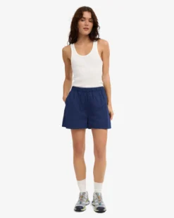 Women Organic Twill Shorts - Marine Blue