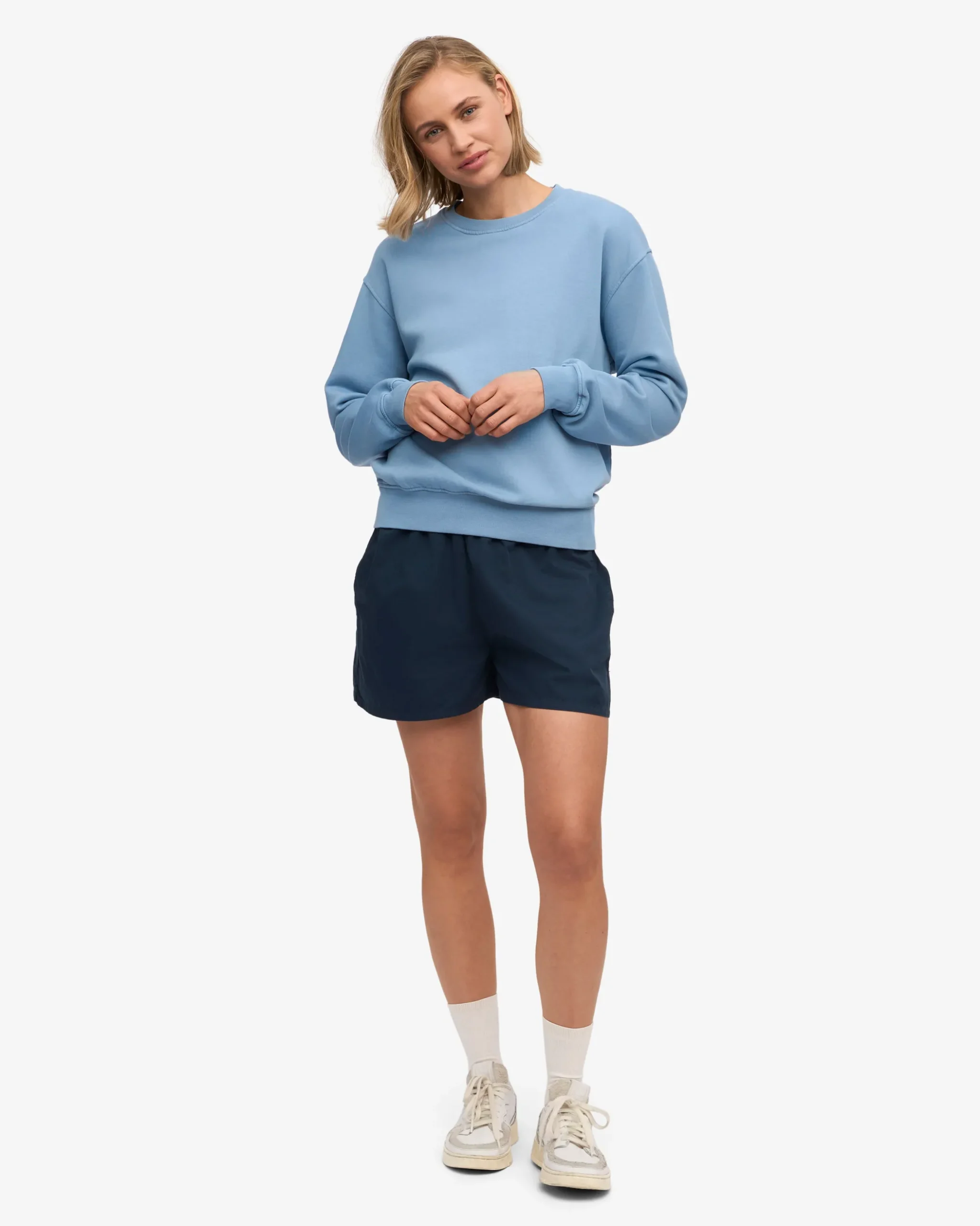 Women Organic Twill Shorts - Navy Blue