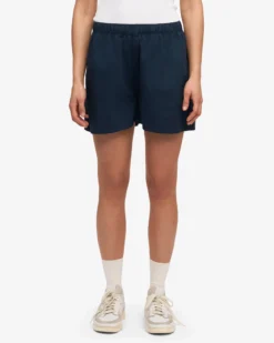 Women Organic Twill Shorts - Navy Blue & Optical White (2-Pack)