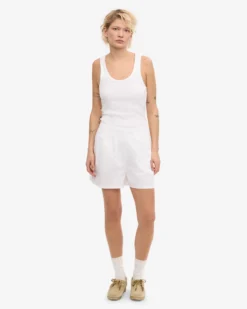 Women Organic Twill Shorts - Optical White