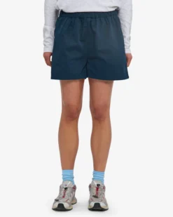 Women Organic Twill Shorts - Petrol Blue