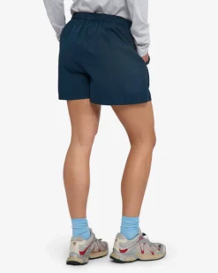 Women Organic Twill Shorts - Petrol Blue