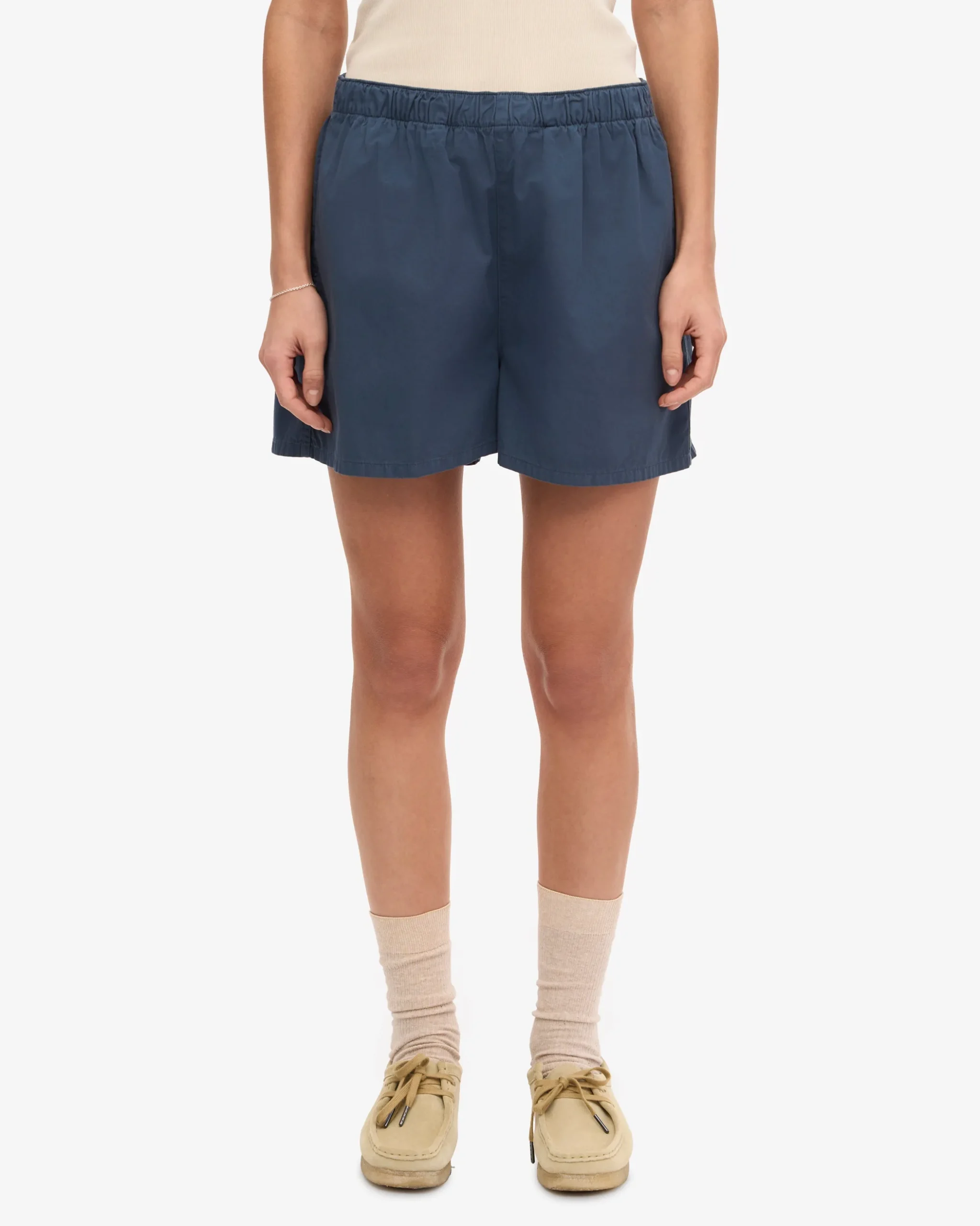 Women Organic Twill Shorts - Petrol Blue & Steel Blue (2-Pack)
