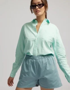 Women Organic Twill Shorts - Petrol Blue & Steel Blue (2-Pack)