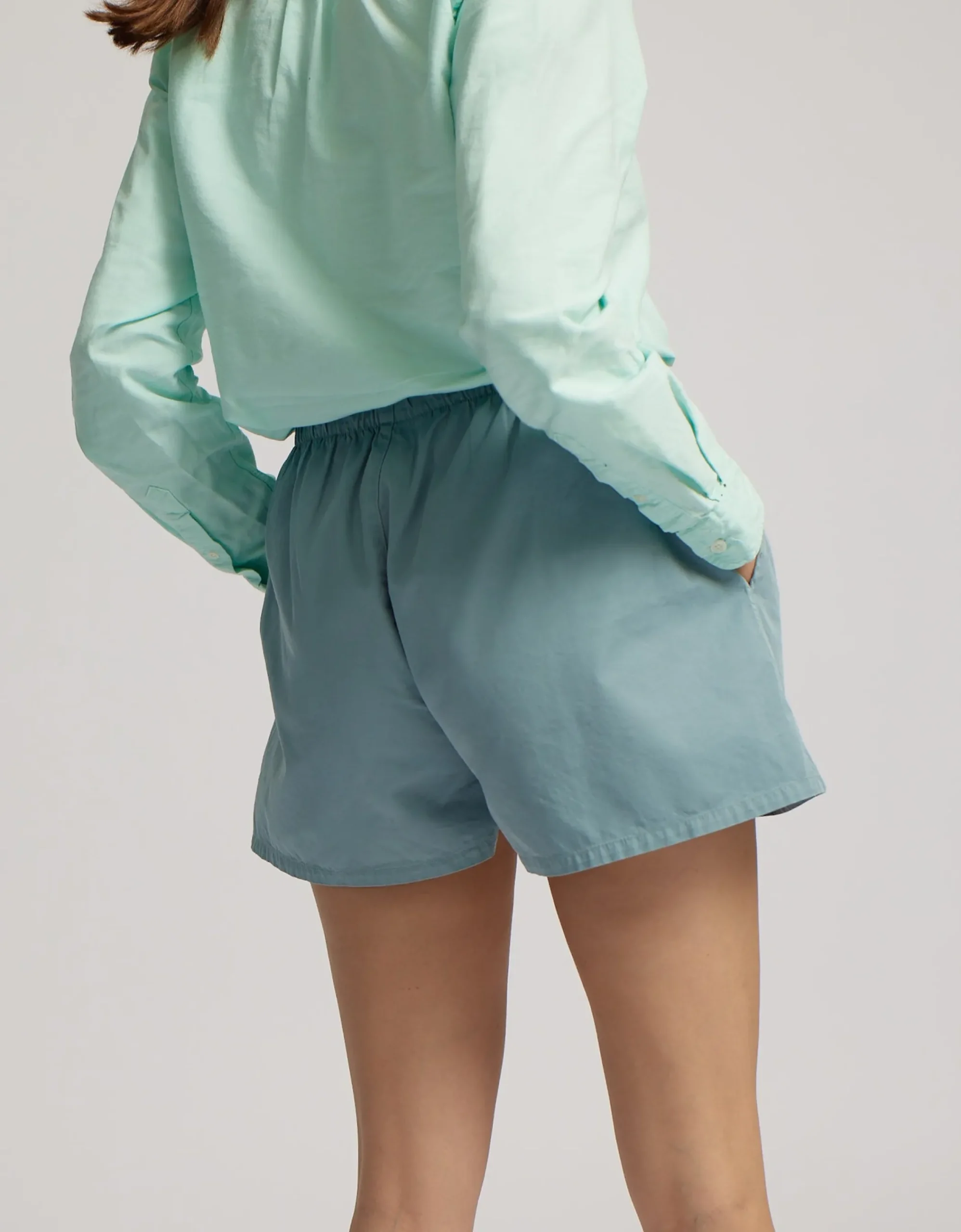 Women Organic Twill Shorts - Petrol Blue & Steel Blue (2-Pack)