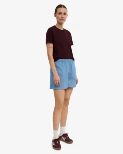 Women Organic Twill Shorts - Seaside Blue