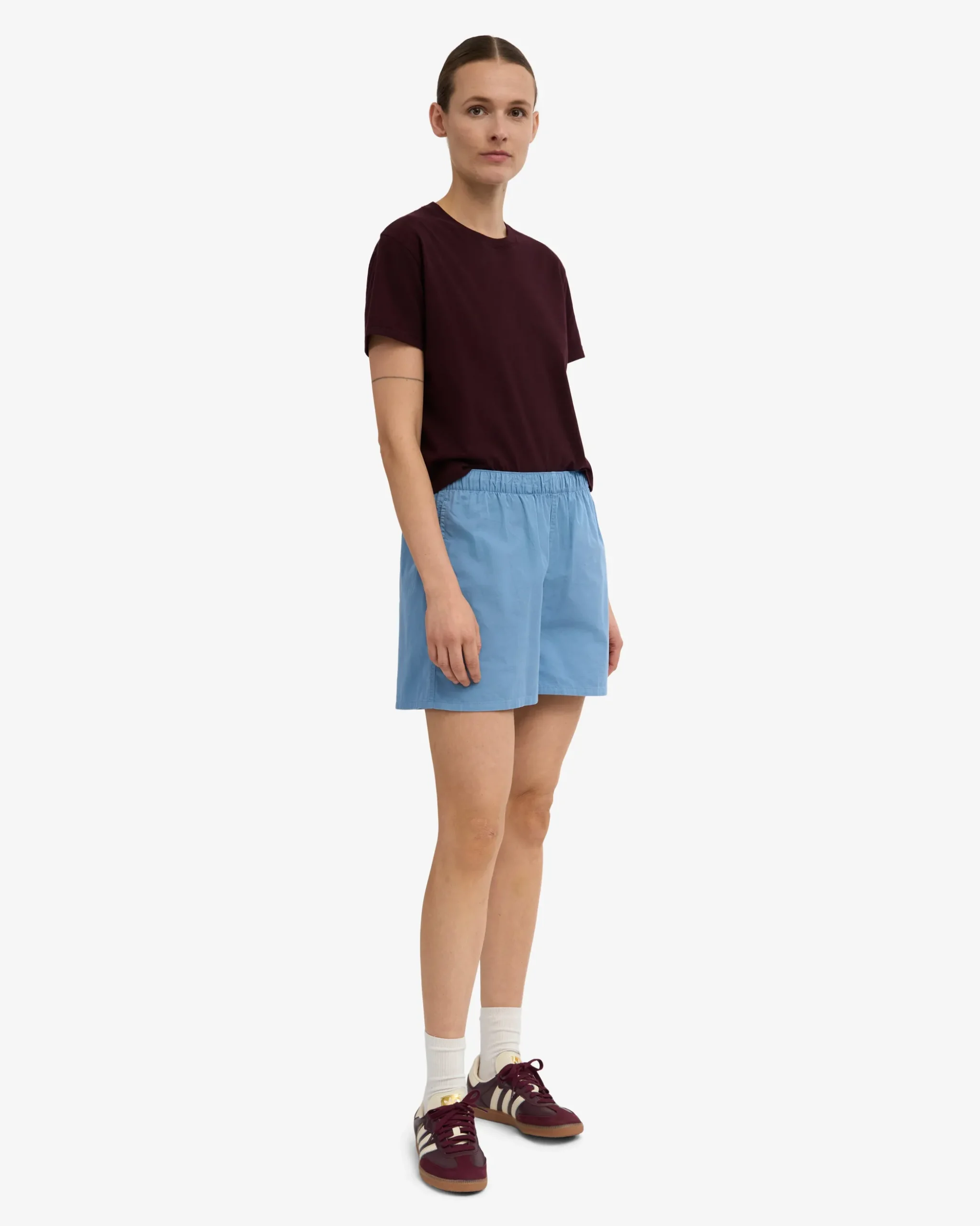 Women Organic Twill Shorts - Seaside Blue