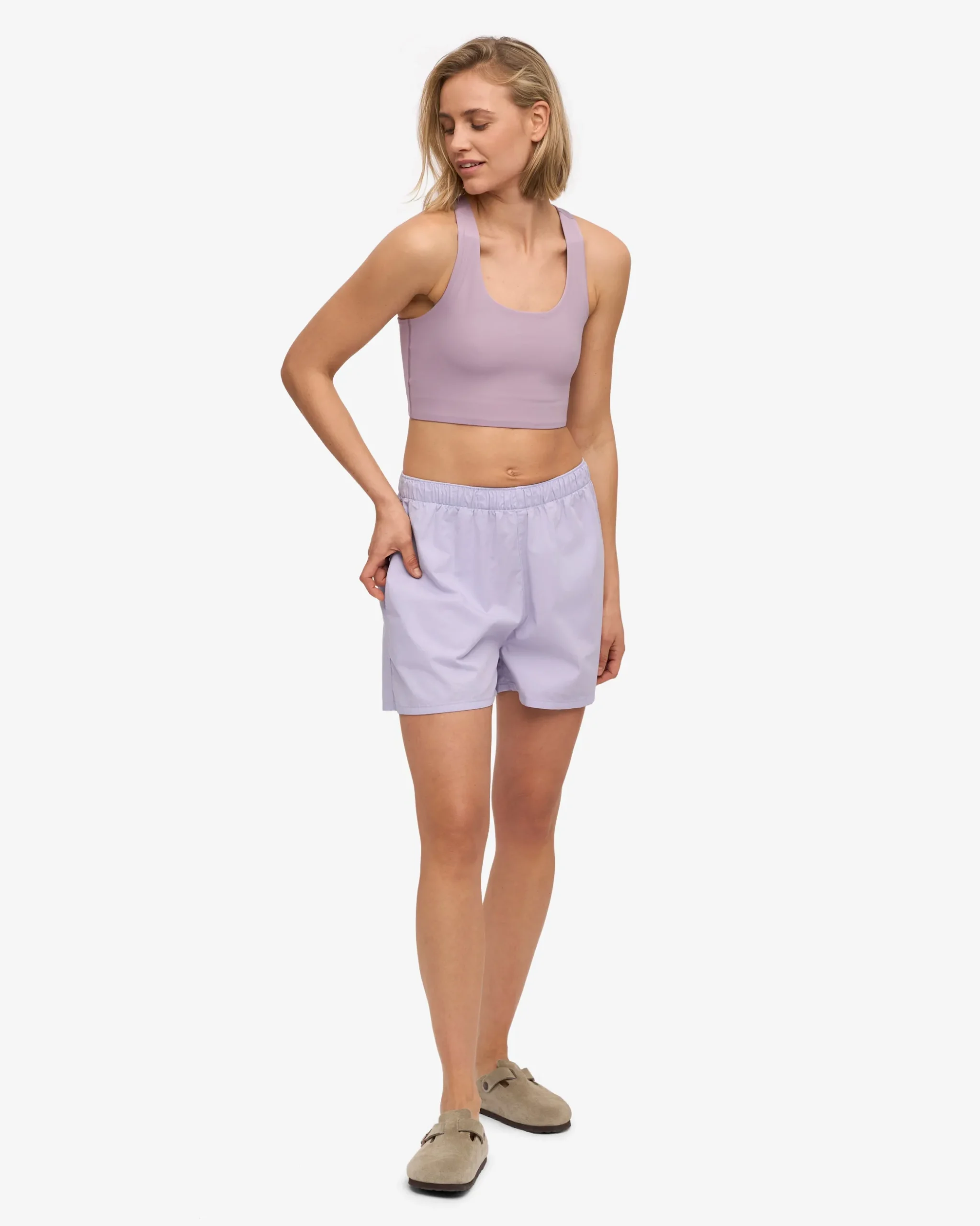 Women Organic Twill Shorts - Soft Lavender