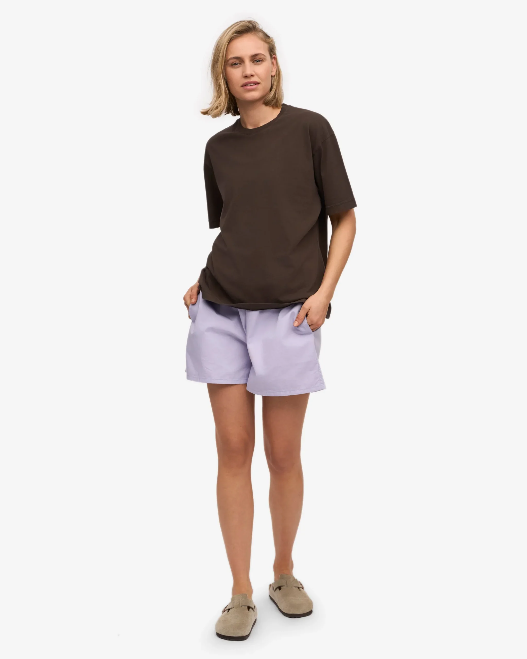 Women Organic Twill Shorts - Soft Lavender