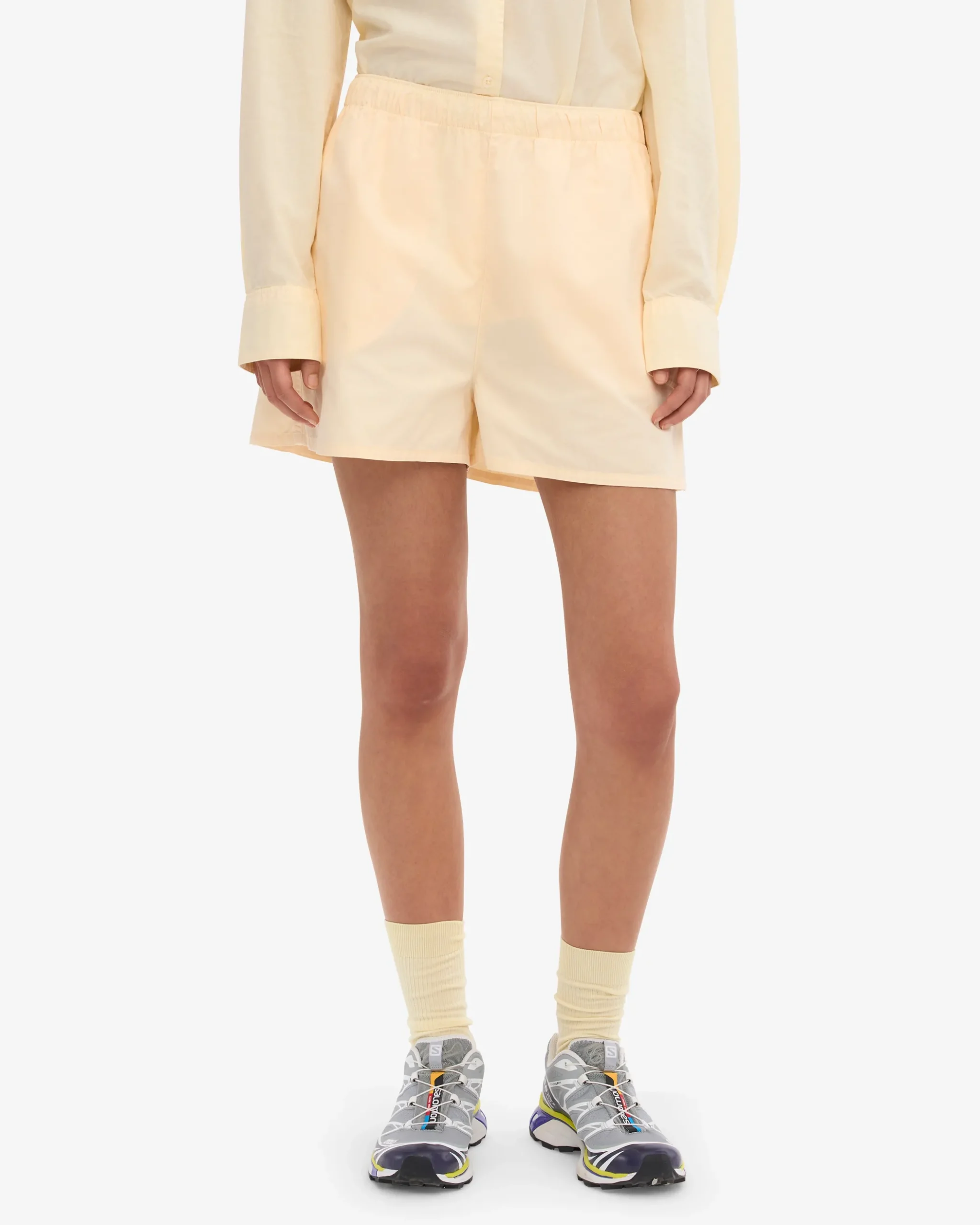 Women Organic Twill Shorts - Soft Yellow