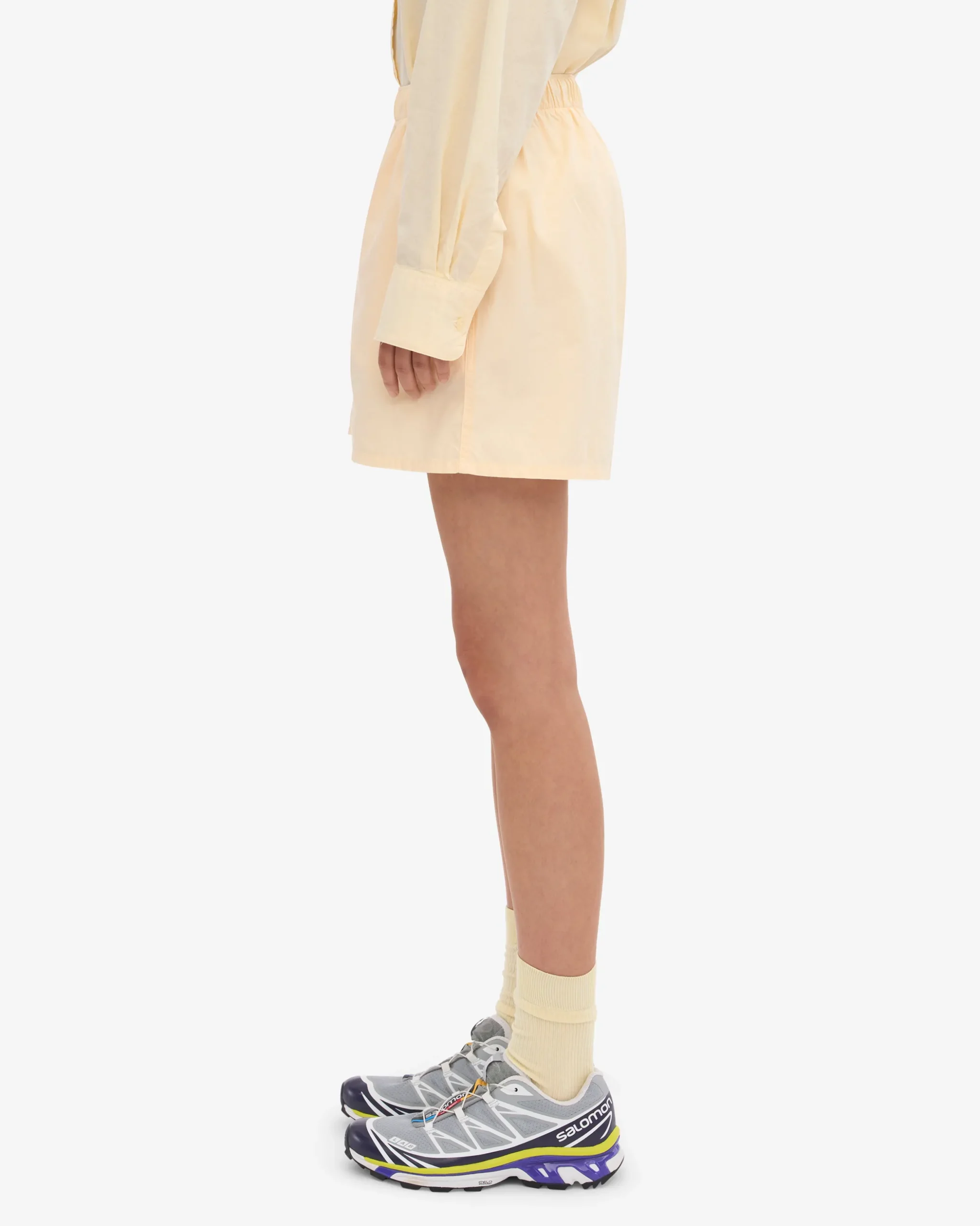 Women Organic Twill Shorts - Soft Yellow