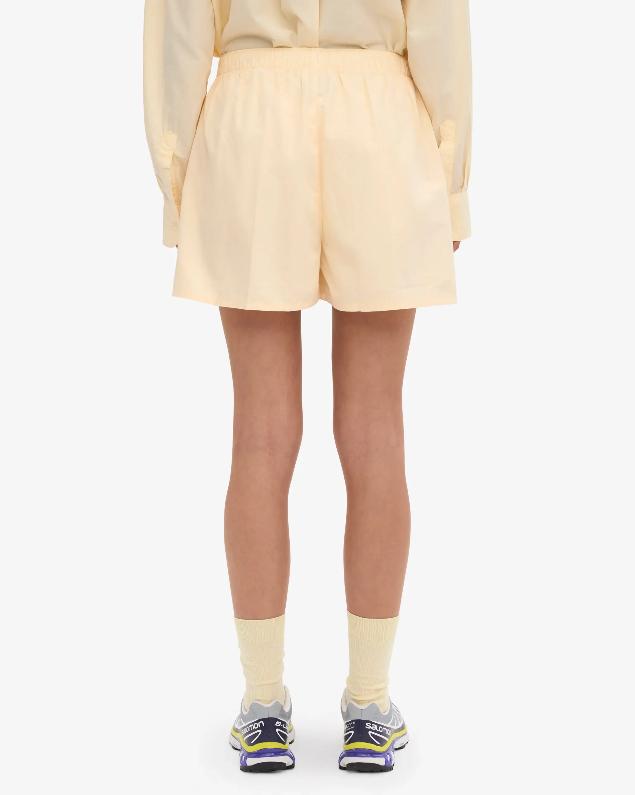 Women Organic Twill Shorts - Soft Yellow
